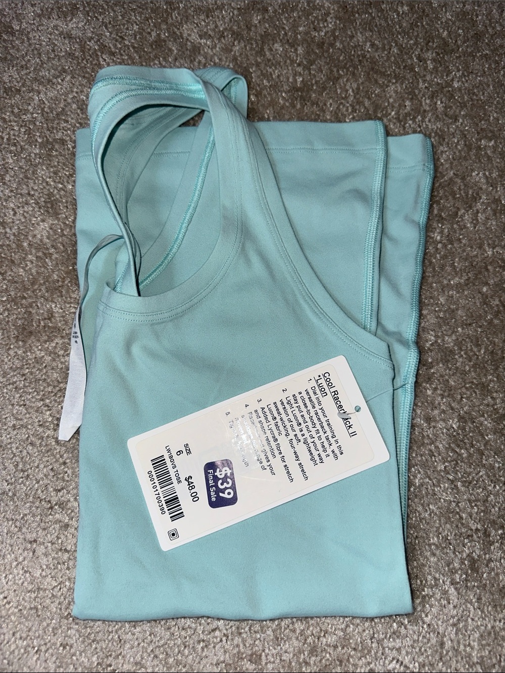 lululemon athletica Light Blue Tank Top